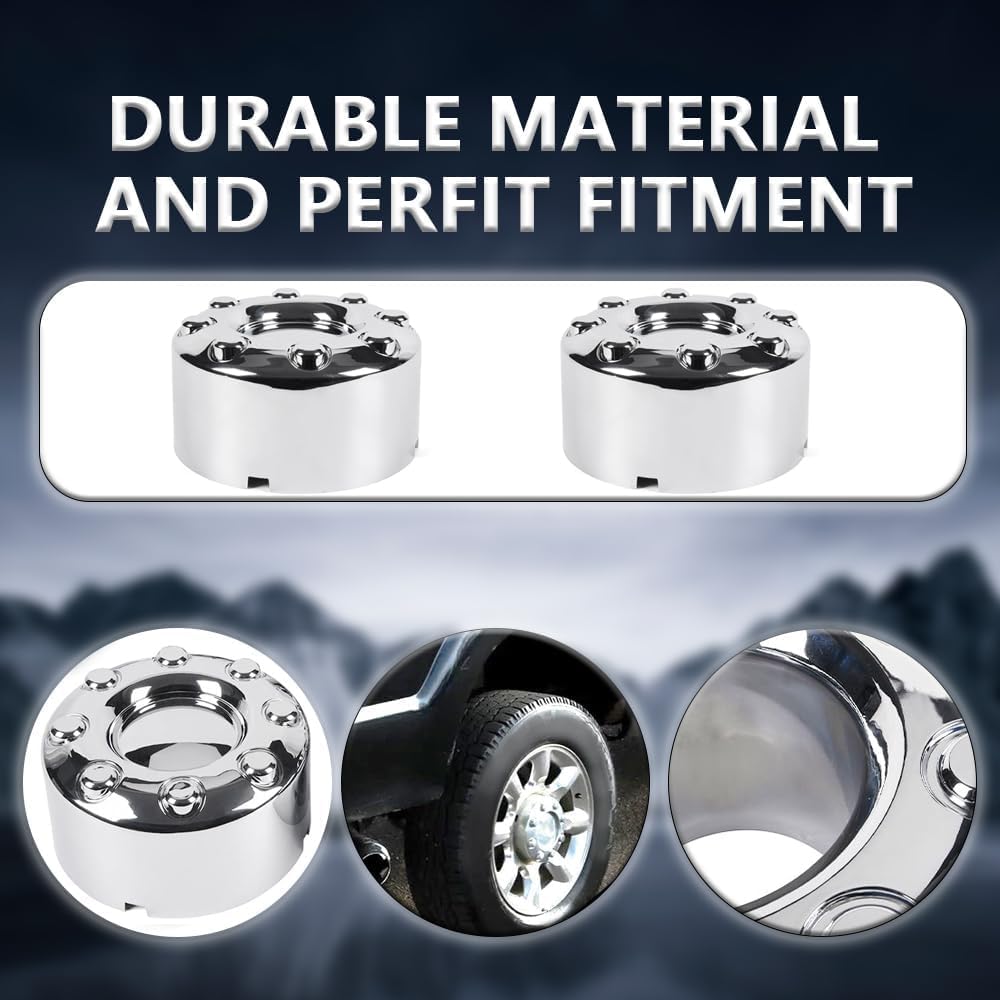 PIT66 Wheel Center Caps Hubcaps Cover 17 Inch, Compatible with Ford F350 Super Duty Dually (DRW) 2005-2016 4x4 4Pcs Chrome