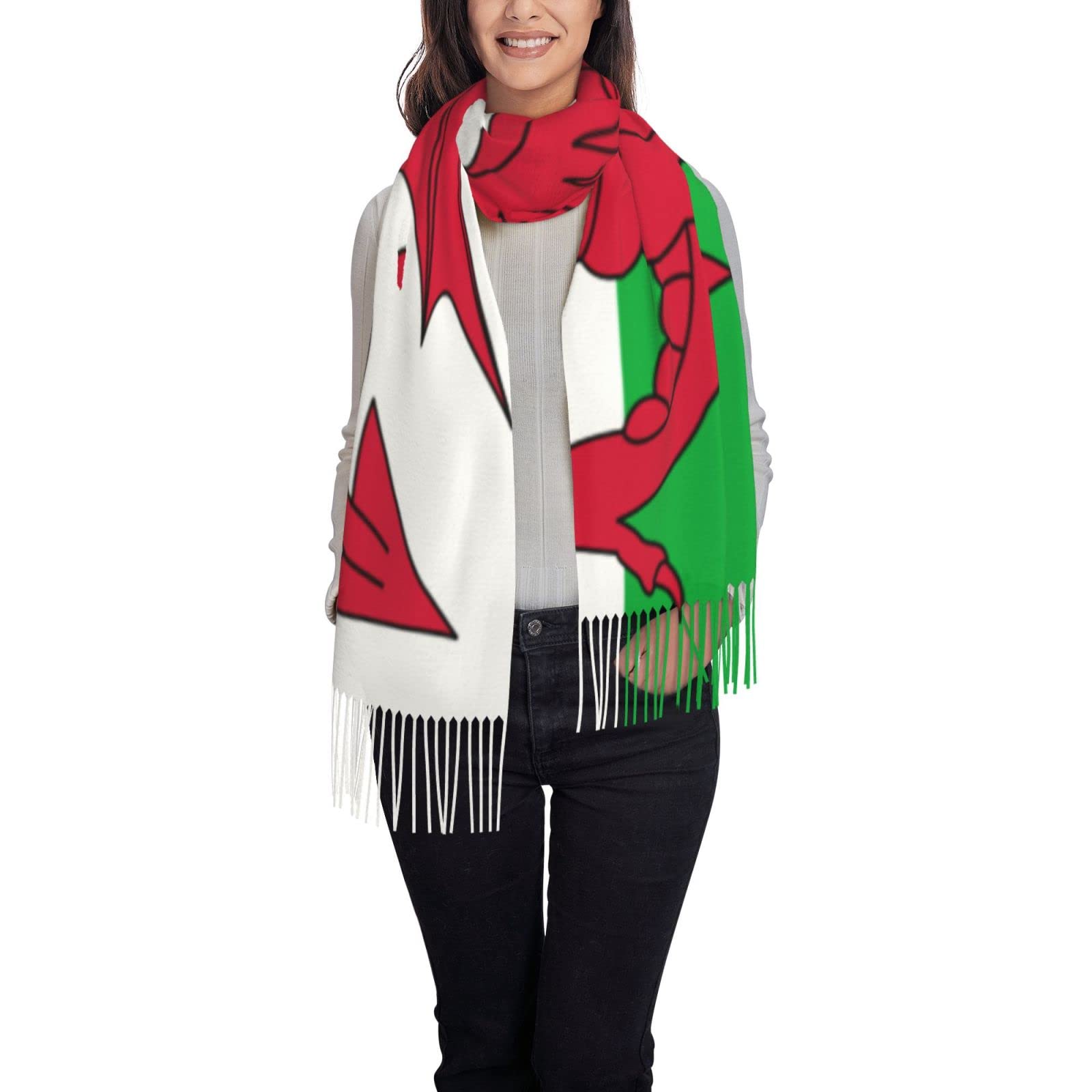 OZLOYFMJL Welsh Flag Scarf for Women and Men Winter Warm Scarves Large Shawl Wrap Shawl Gifts