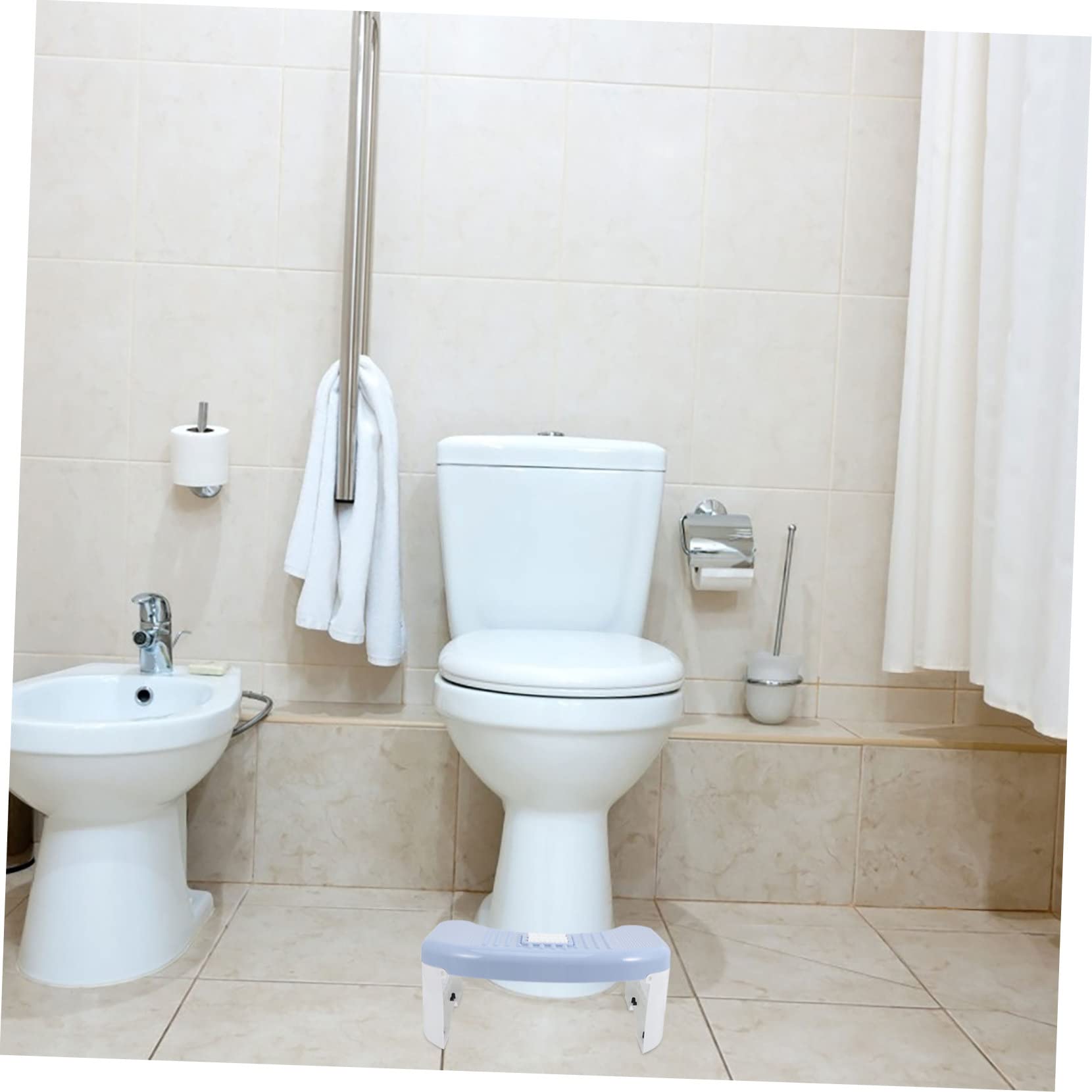 MOLUCKFU Toilet Stepping Stool Durable Foot Stool for Bathroom Assistance Potty for Adults for Squatting and Comfort and Design