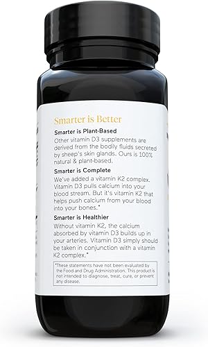 Miniatura 5 de SMARTERNUTRITION Curcumina - Potencia y absorción + vitamina D3 a base de plantas apoyo inmunológico con complejo vegano K2