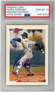Pedro Martinez 1992 Bowman Autograph Rookie Card #82 PSA/DNA 10