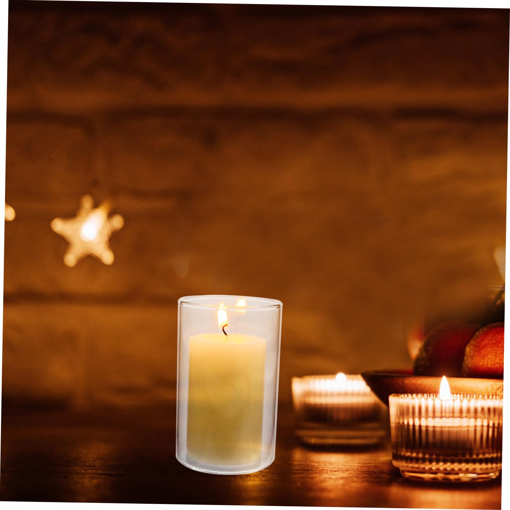 MUSISALY Candlelight Dinner Decorative Glass Candle for Weddings Parties and Home Decor Includes Glass Cup and Candle for Festive Occasions