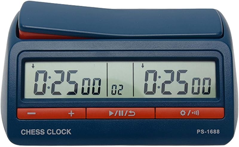 Reloj de ajedrez, temporizador digital avanzado de ajedrez y juegos, reloj de ajedrez internacional profesional con pantalla digital ABS - Azul
