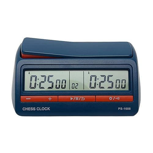 Reloj de Ajedrez, Reloj Digital Avanzado de Ajedrez y Temporizador de Juego, Reloj de Ajedrez Profesional Internacional con Pantalla Digital ABS - Azul