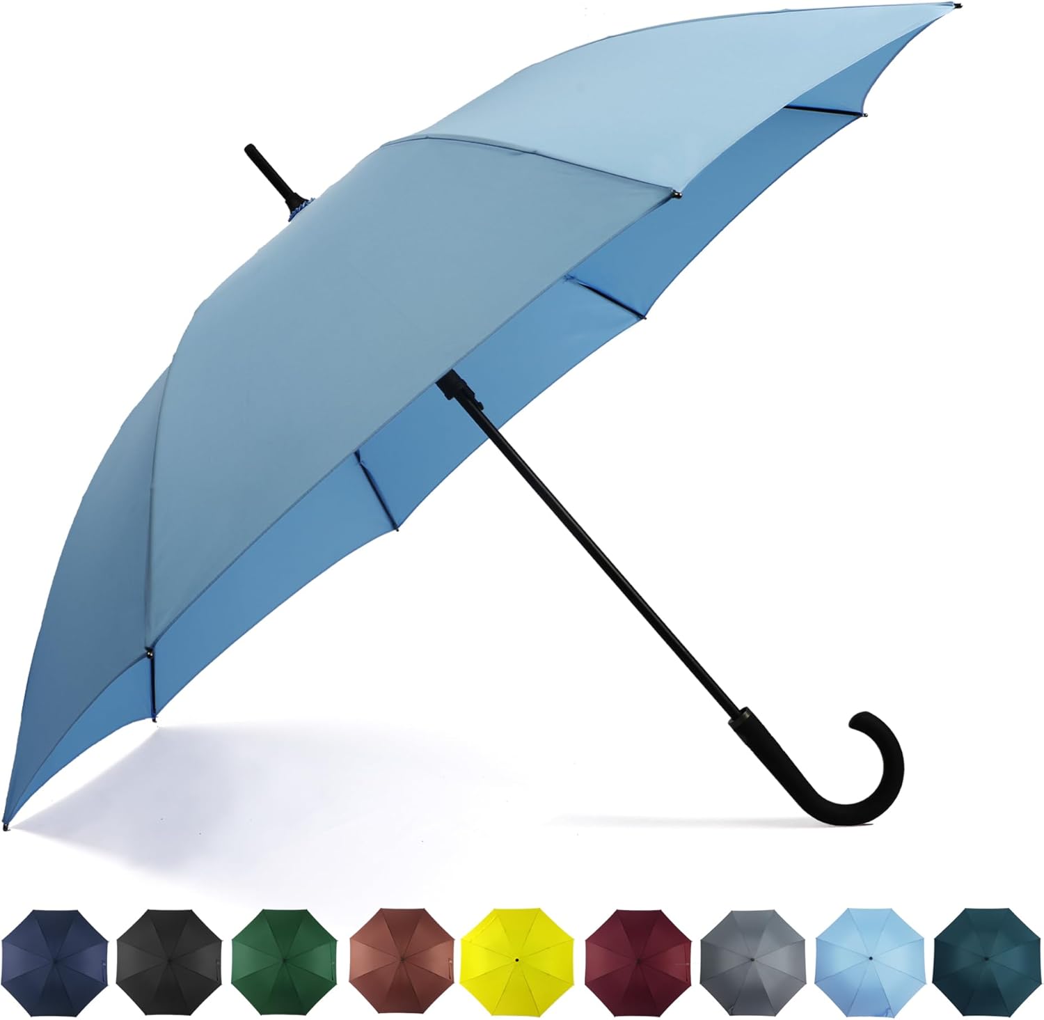 SoulRain 50 Inch Large Stick Umbrella Windproof Automatic Open Oversized J Handle Umbrellas for Men and Women Unbreakable Strong Travel Golf Umbrella