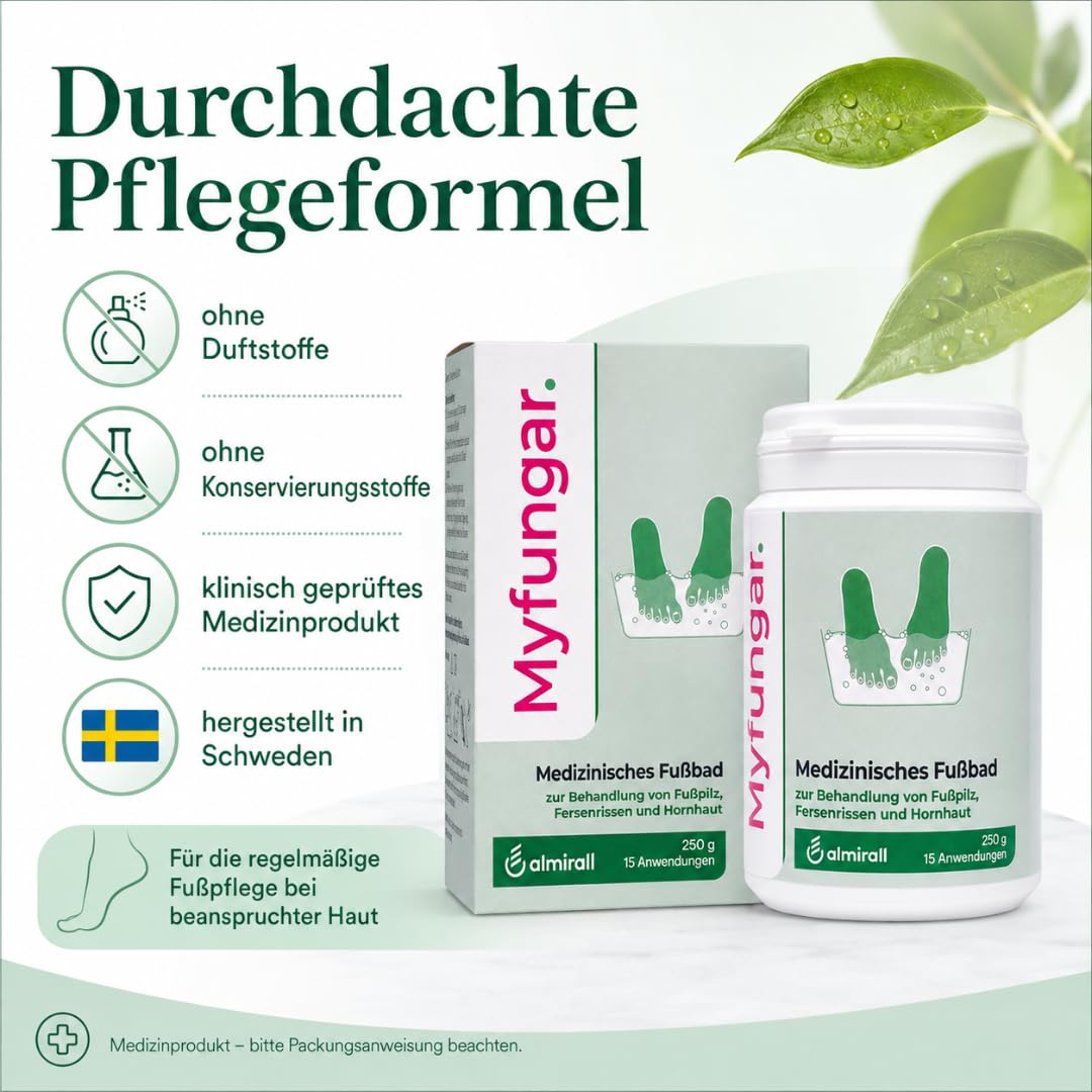 Medizinisches Fußbad 250 g, Fußpflege bei Hornhaut, Fußpilz, Fersenrissen (3x)