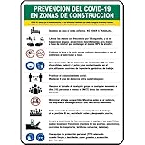 スペインの求人サイト COVID-19 予防措置 サイン 安全標識 社会的距離 バイリンガル 社会的距離 看板 Item2024-5932 メタル ブリキ看板 8 x 12インチ 読みやすい安全標識