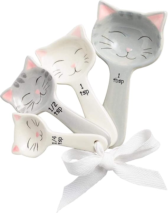 Cat Shaped Ceramic Measuring Spoons