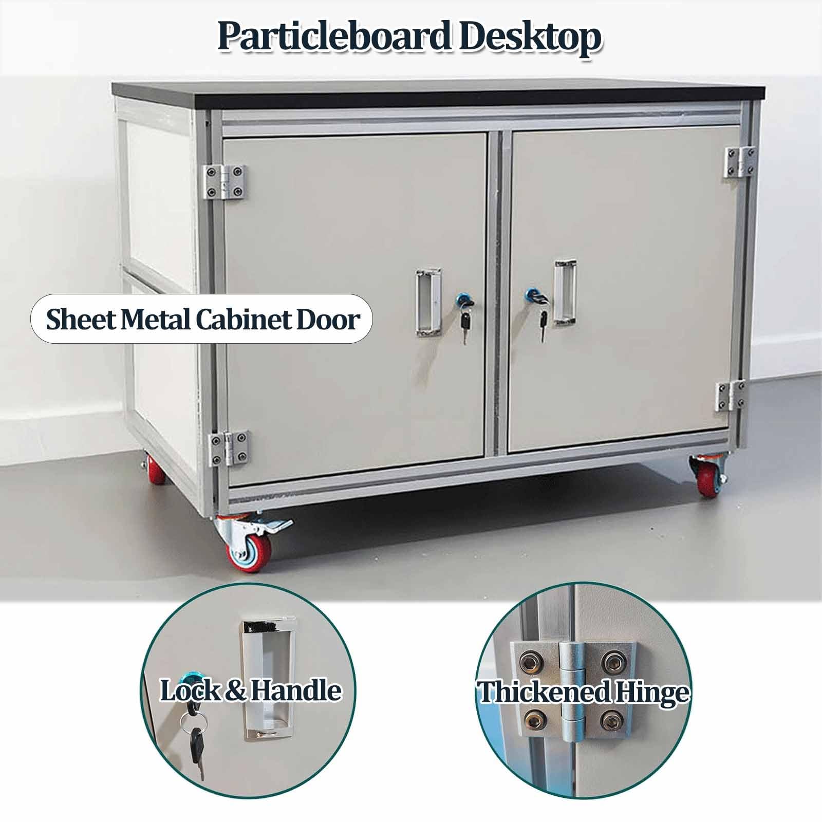 Banco de laboratorio móvil antiestático, mesa de trabajo de aleación de aluminio resistente de 3 niveles con ruedas para lugar de trabajo, hogar, garaje