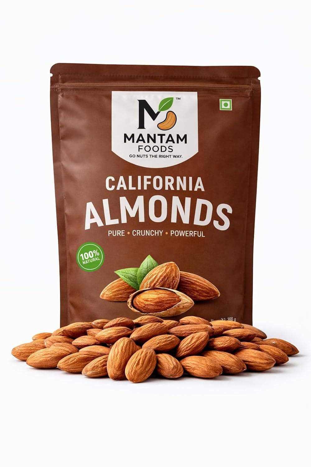 Mantam Foods California Almonds 250g | Natural Badam Nuts | Crunchy Fresh Dry Fruits Snack | High Protein Vitamin E Rich |...