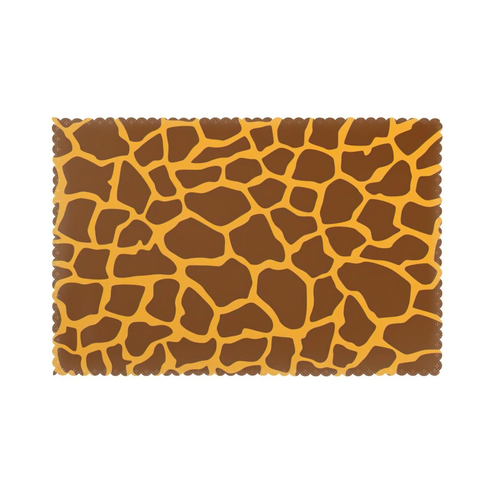 Giraffe Print Print Placemats for Dining Table Set of 6 12x18 Inch Table Mats for Party Kitchen Dining.