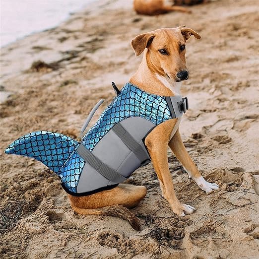 VBM Dog Life Jacket for Swimming Pet Safety Vest Adjustable Safety Jacket for Dog Lifesaver Swimming Training, Summer Swimwear Ripstop Float Coat 4