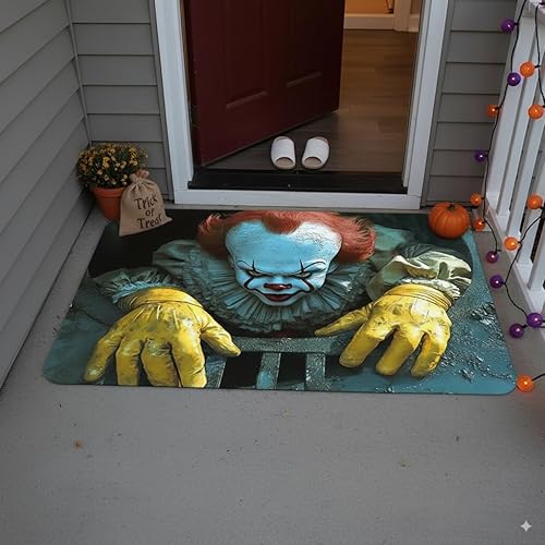 Miniatura 2 de Tapete de Navidad de 31.5 x 19.7 pulgadas, tapete antideslizante para decoraciones de Navidad al aire libre, decoraciones de Navidad aterradoras