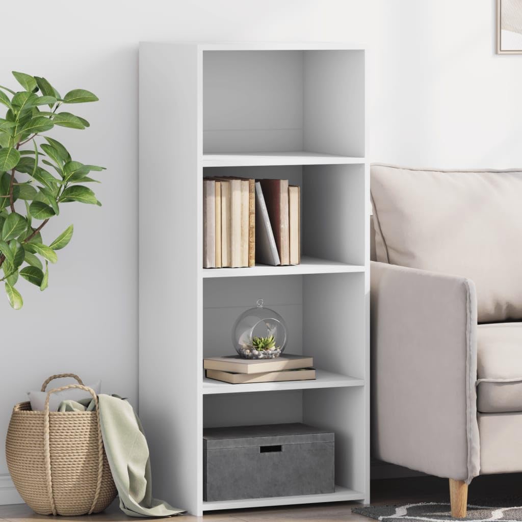 vidaXL Highboard, Sideboard mit Stauraum, Kommode Schrank für Wohnzimmer, Anrichte Beistellschrank Mehrzweckschrank, Weiß Holzwerkstoff