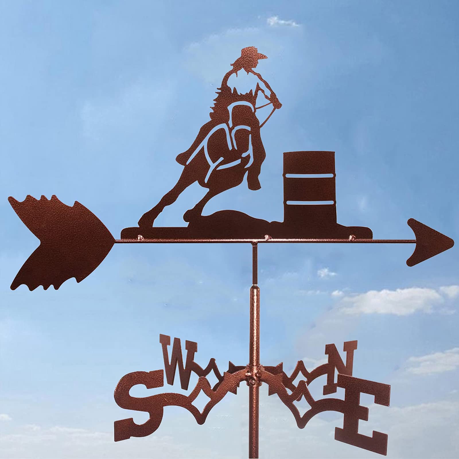 Weather Vane Durable Stainless Steel Retro Weathervane Creative Garden Stake Ttainless Steel Weathercock for Garden Decor Roof Professionnel Measuring Tool (Color : Horse racing)