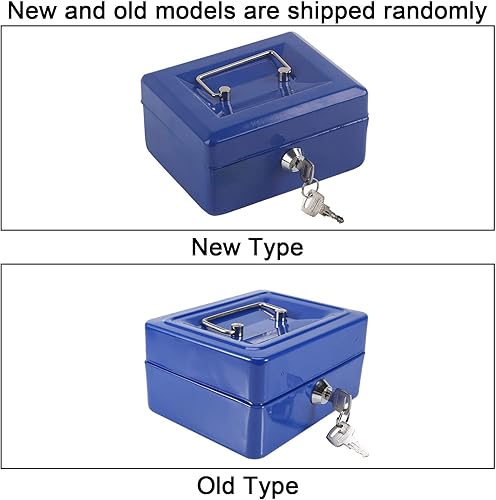 Miniatura 7 de y caja de seguridad, mini cajas fuertes pequeñas con caja negra, caja de seguridad de dinero en efectivo con cerradura para el hogar (azul)