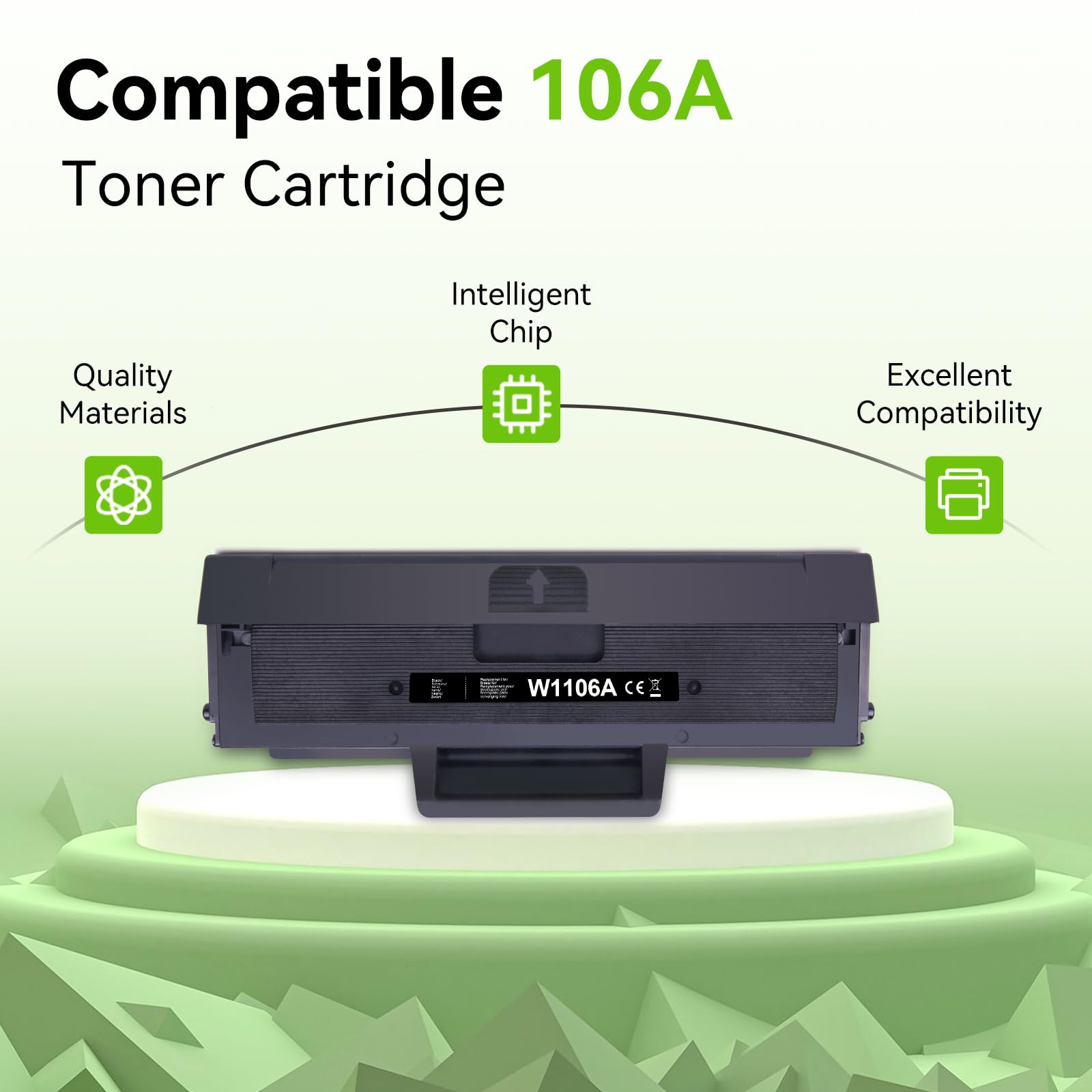 106A W1106A Toner nero compatibile per HP Laser MFP 135wg 107w Toner per cartucce toner HP 137fwg 137fnw 135w 135a 107a 107r 135r (1 nero con chip