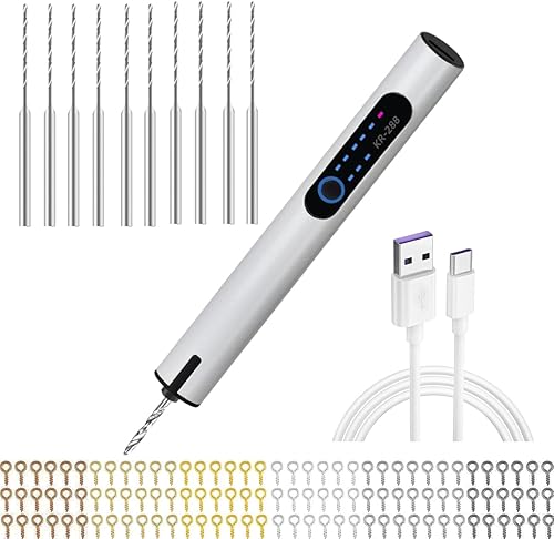 Tornillo de taladro de resina para manualidades, taladro de mano, con juego de brocas, tornillos de ojo, para manualidades de resina, madera,