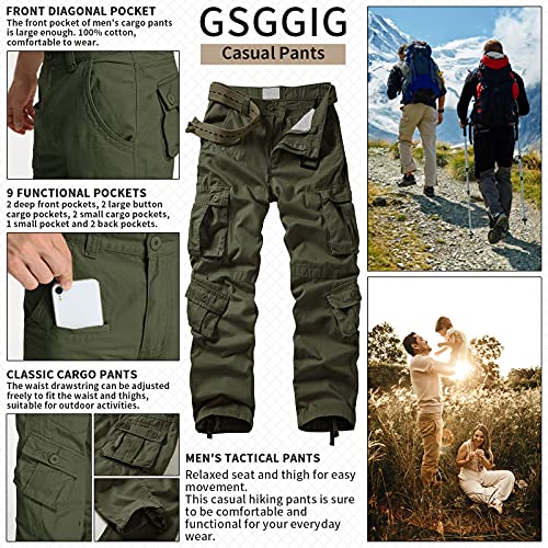 Men's Cargo Pants, Casual Outdoor Camo Pants, Relaxed Fit Work Pants with Multi Pockets3