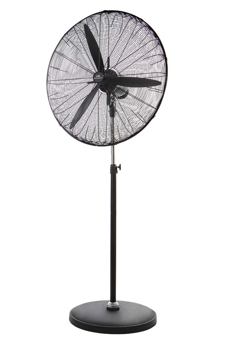 Orbegozo PWS 0165 - Ventilador de pie industrial, 65 cm diámetro de aspas, cabezal multiorientable, oscilante, 3 velocidades de ventilación, 140 W, color negro