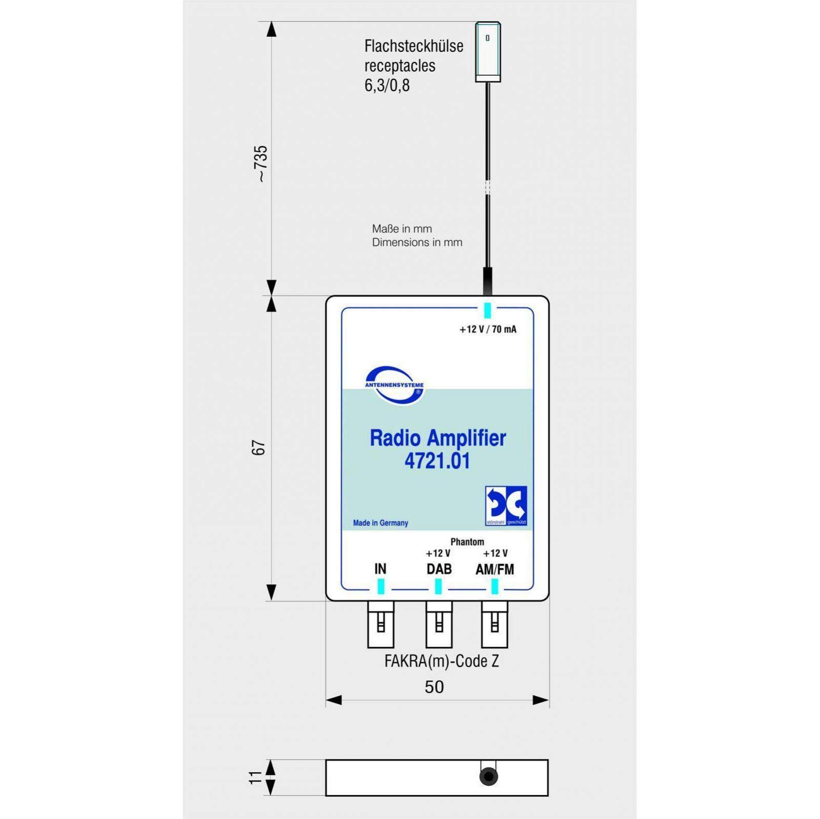 Dietz 41112 - Profi DAB/FM Splitter - DIN/ISO/Fakra/SMA/SMB (Buchse/Stecker)