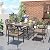 Pamapic 7-Piece Patio Dining Set,Outdoor Cast Aluminum Furniture Set with Vintage Table Top,Outdoor Furniture Set with 6 Outdoor Stackable Chairs for Patio Garden Poolside (with 6 Cushion,Bronze)