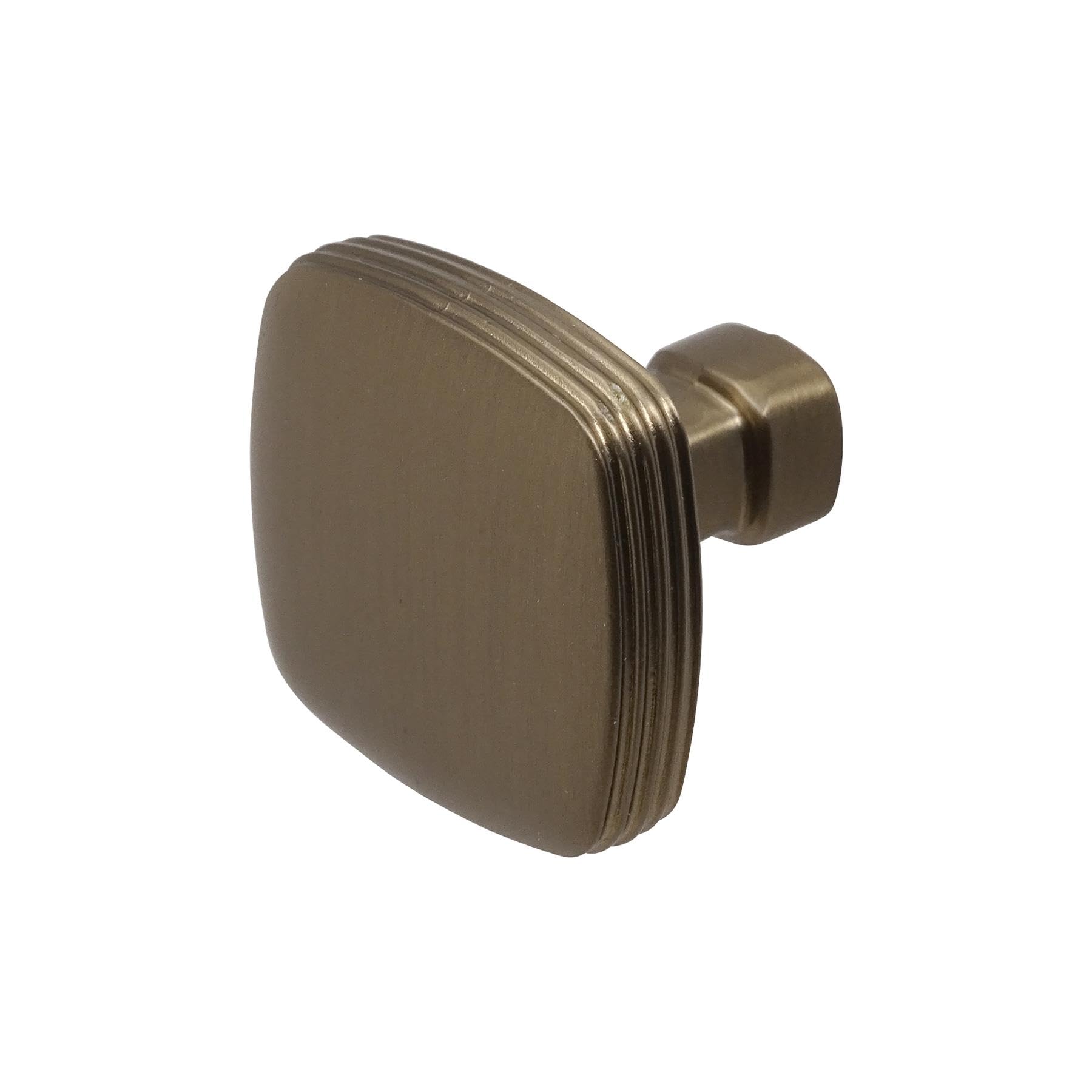 Decoranddecor Zinnia - Rounded Square Cupboard Door Knobs - Door Knobs for Cupboards, Cupboard Handles Knobs, Small Drawer Knobs, Kitchen Cupboard Knobs - 35mm Solid Zinc, Bronze