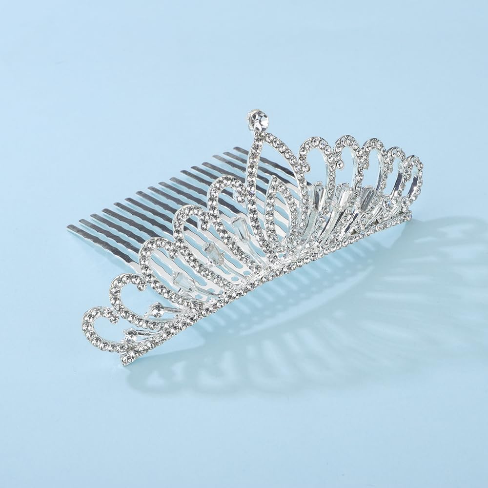 Amazon.com : Jumwrit Silver Rhinestone Crown Hair Comb  display picture 2
