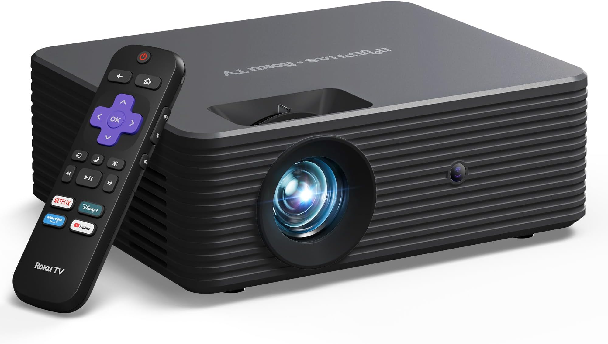 ELEPHAS Mini Projector, Native 720P and 500 ANSI Video Projector, Movie Projector Compatible with Smartphone/Tablet/Laptop/PC/TV Stick