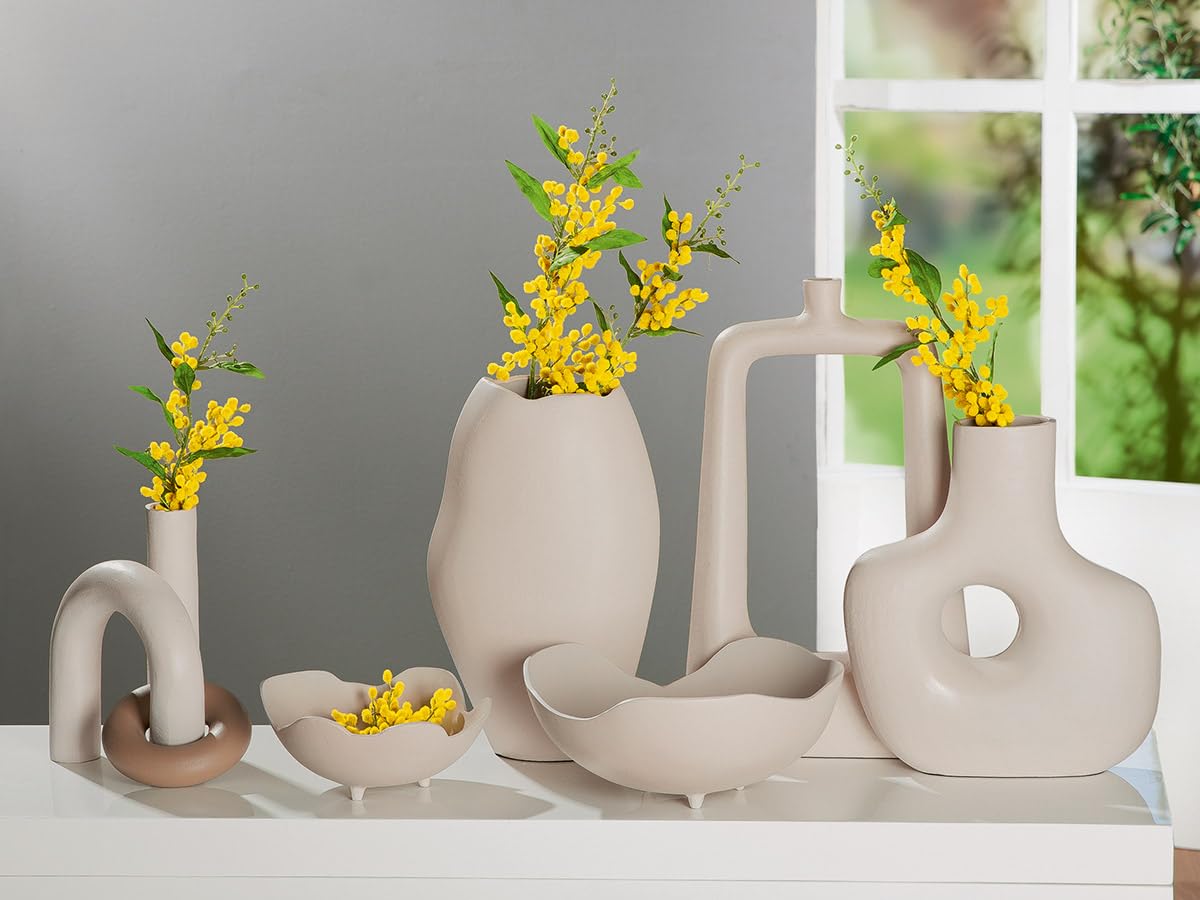 Casablanca Deko Vase aus Aluminium - Blumenvase Moderne Deko Wohnzimmer Tischdeko