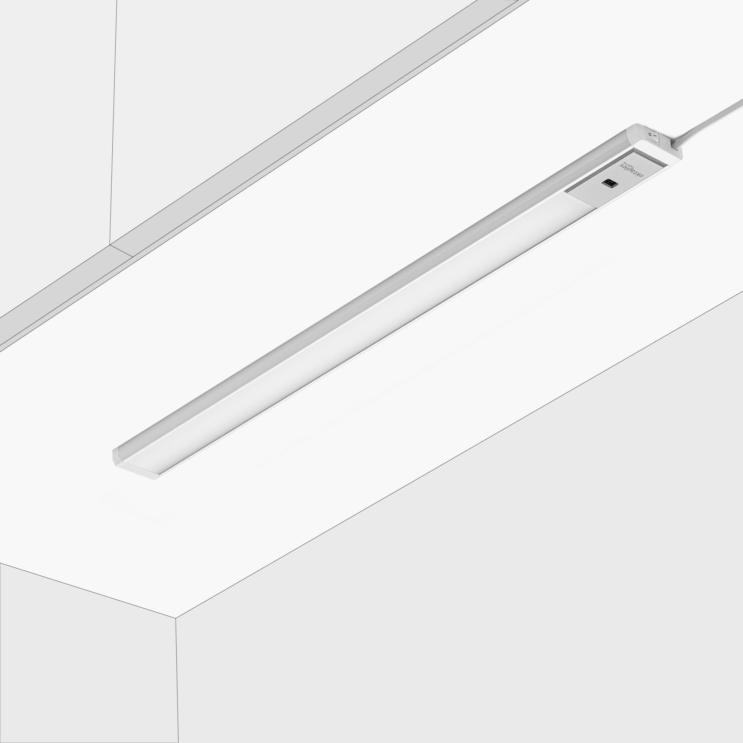 Oktaplex Riva - Luce LED sottopensile, piatta, dimmerabile, bianco neutro, 57,5 cm, illuminazione da cucina con sensore, 760 lm, luce sottopensile, 10,2 W, 230 V, argento