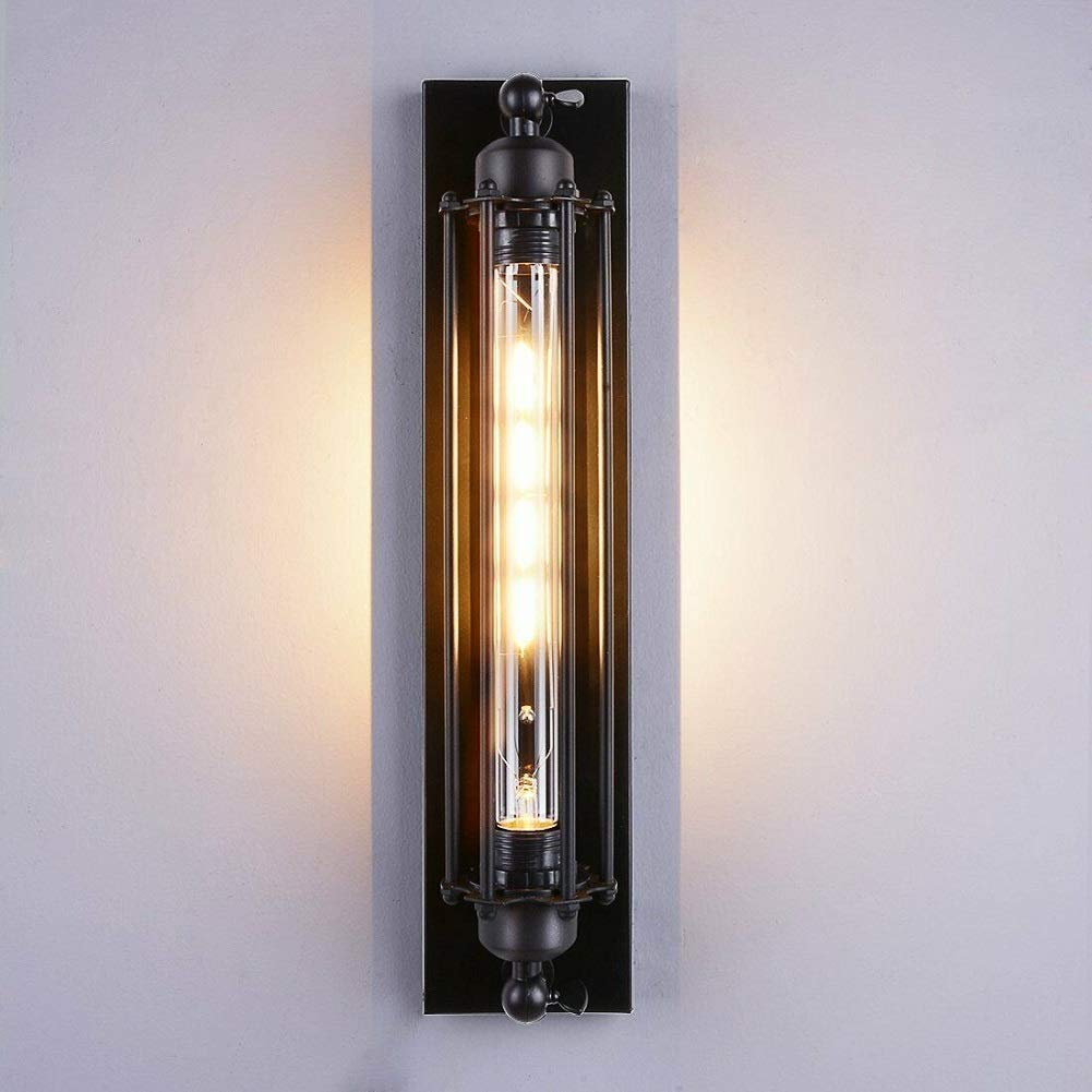 7W LED Lámparas de pared vintage retro Cafés pared Candelabro Tube de jaula Loft iluminación Blanco Cálido