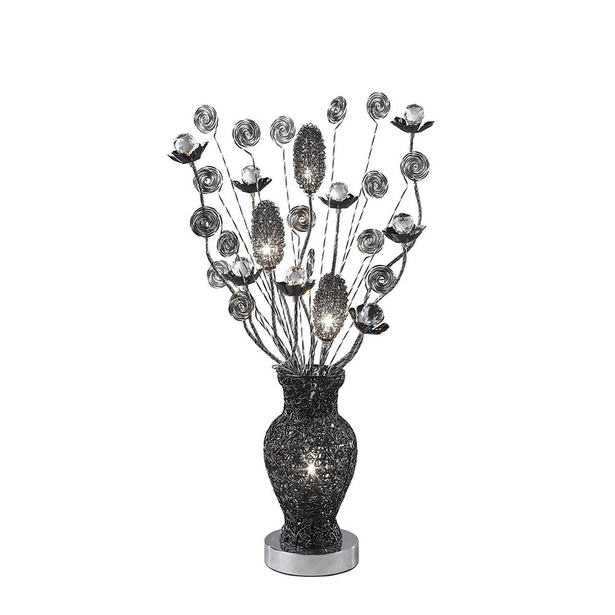 Inspired Clearance - (DH) Nevada Table Lamp 4 Light G4 Black/Crystal, NOT LED/CFL Compatible