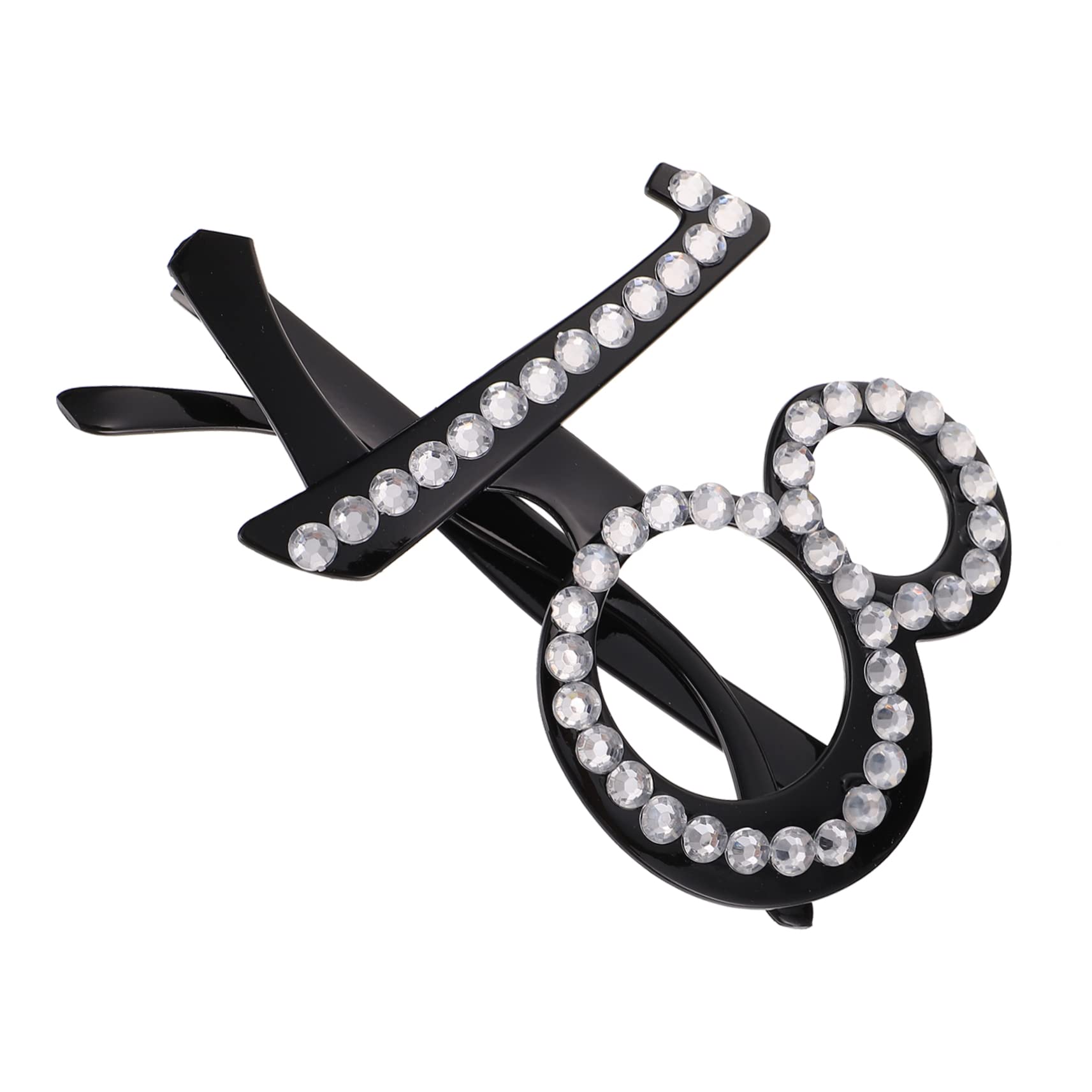 HOLIDYOYO Birthday Number Eyeglasses Crystal Decor Eyewear Fashion Sunglasses for Adults Party Accessory