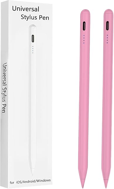 2 Pieces Stylus Pen for iOS/Android/Windows Stylists Pen for Samsung Galaxy Tab A9/A8/A7 Tablet Pens with Dual Touch Screen Stylus Pencil (Pink)
