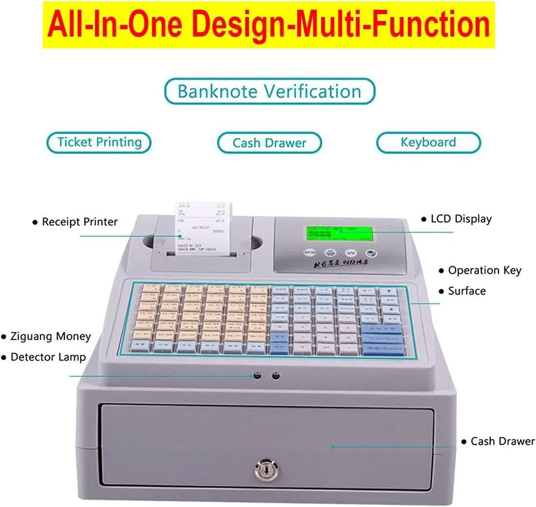Cash Registro electrónica hasta la Pantalla LED Digital: Ideal para restaurantes de pequeñas Empresas, supermercado, minorista - 81 Keys POS Sistema