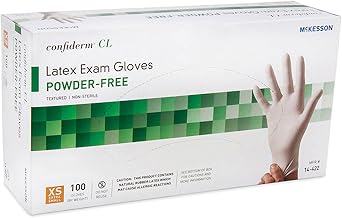 McKesson Confiderm CL Latex Exam Gloves, Non-Sterile, Small, Ivory, 100 ct