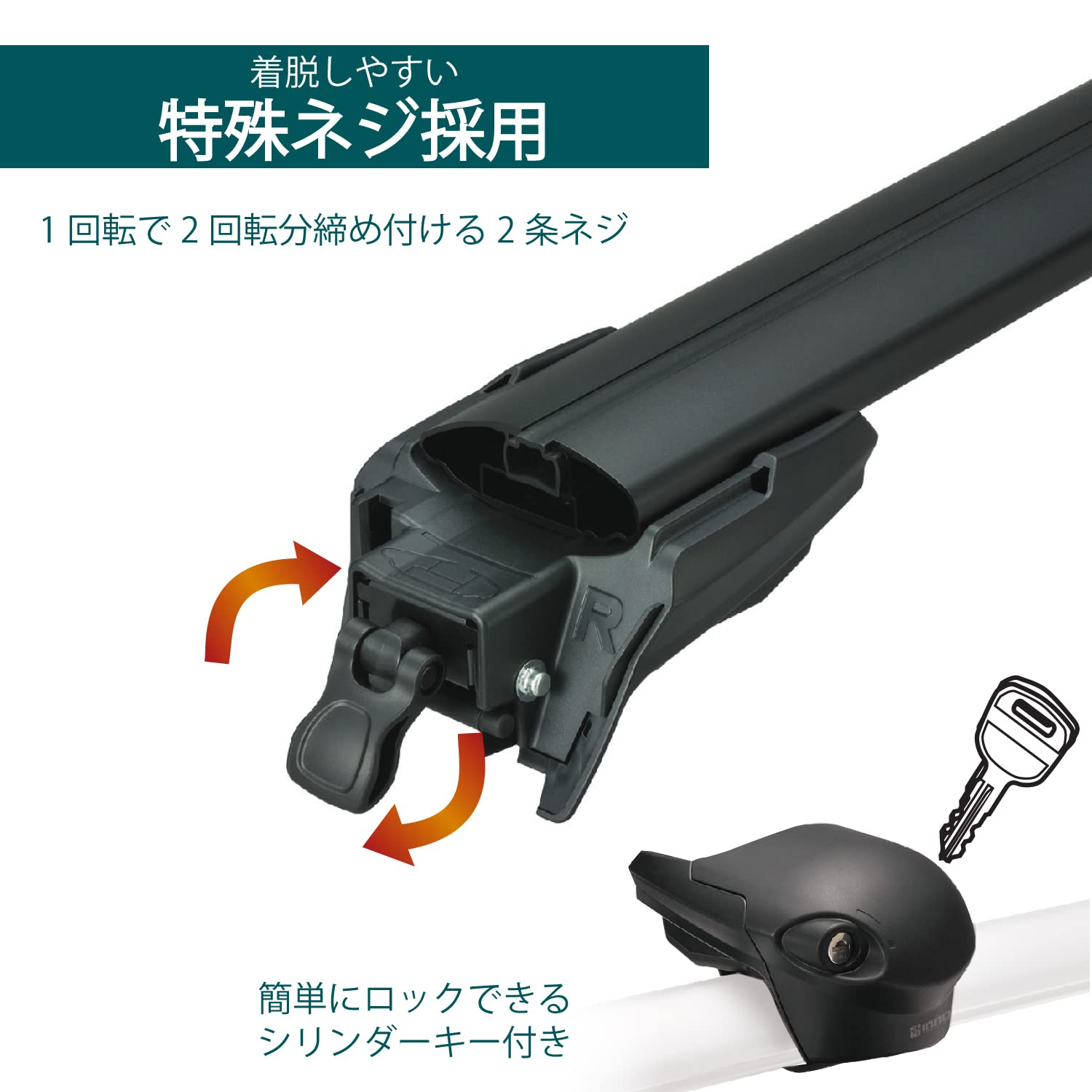 Inno K460 ルーフレール用キャリア 鍵付き 楽天市場】【今だけ店内