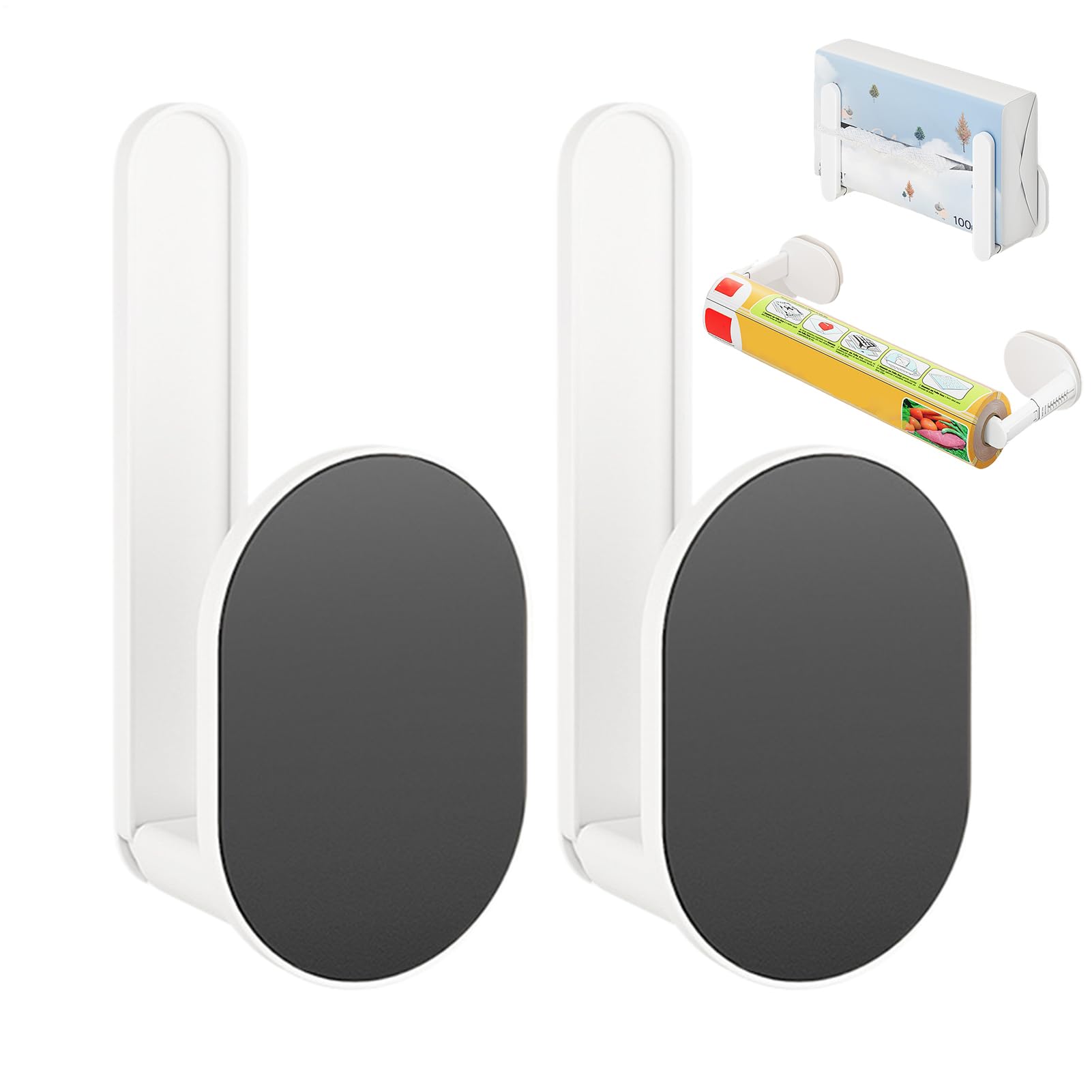 Soporte magnético para toallas de papel en refrigerador con 2 piezas para organización