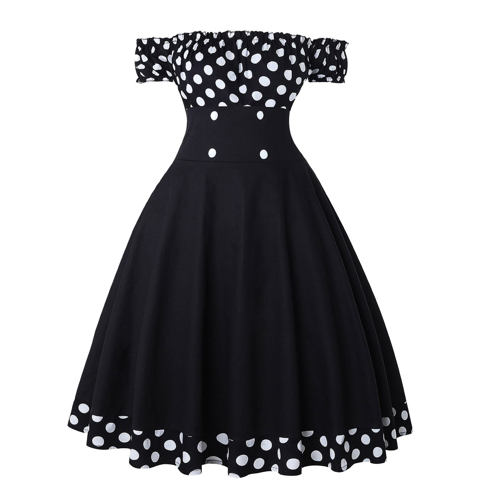 Robe trapèze rétro asymétrique sans bretelles pour femme