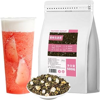 SUMMATE-Peach Oolong Tea | Bulk 500g/17.64oz for Tea Shops | Real Peach Pieces, Cold Brew Base for Fruit Tea, Milk Tea & Cheese Tea