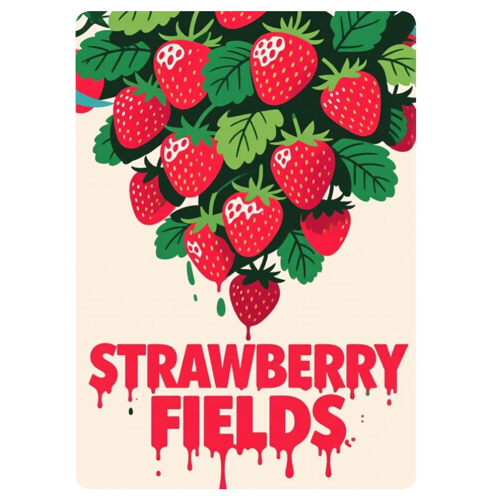 Strawberries And Strawberry Jam Tin Sign, 8x12 Inch