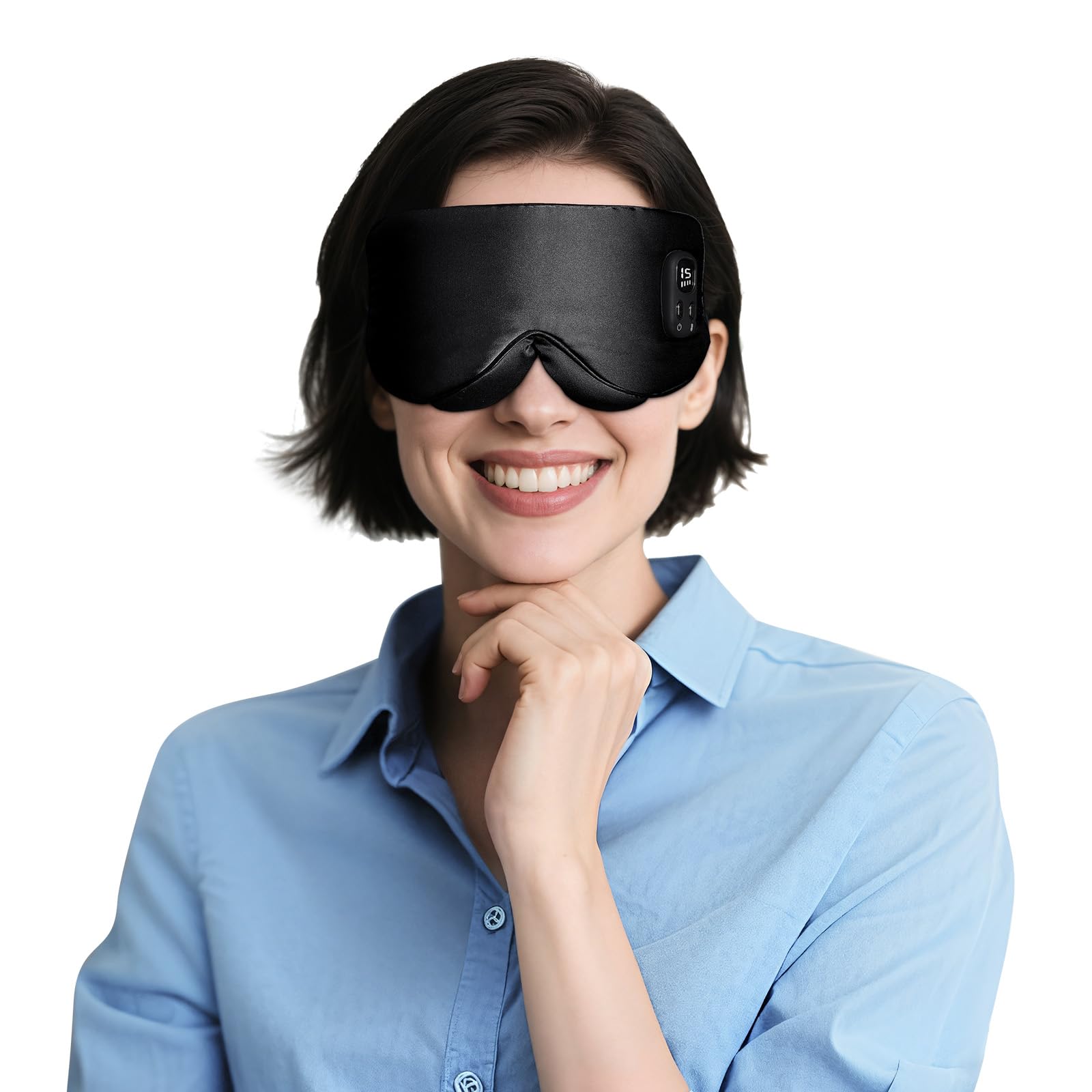 Photo 1 of TWLGFR Heated Eye Mask - Black, Adjustable Heat & Timer