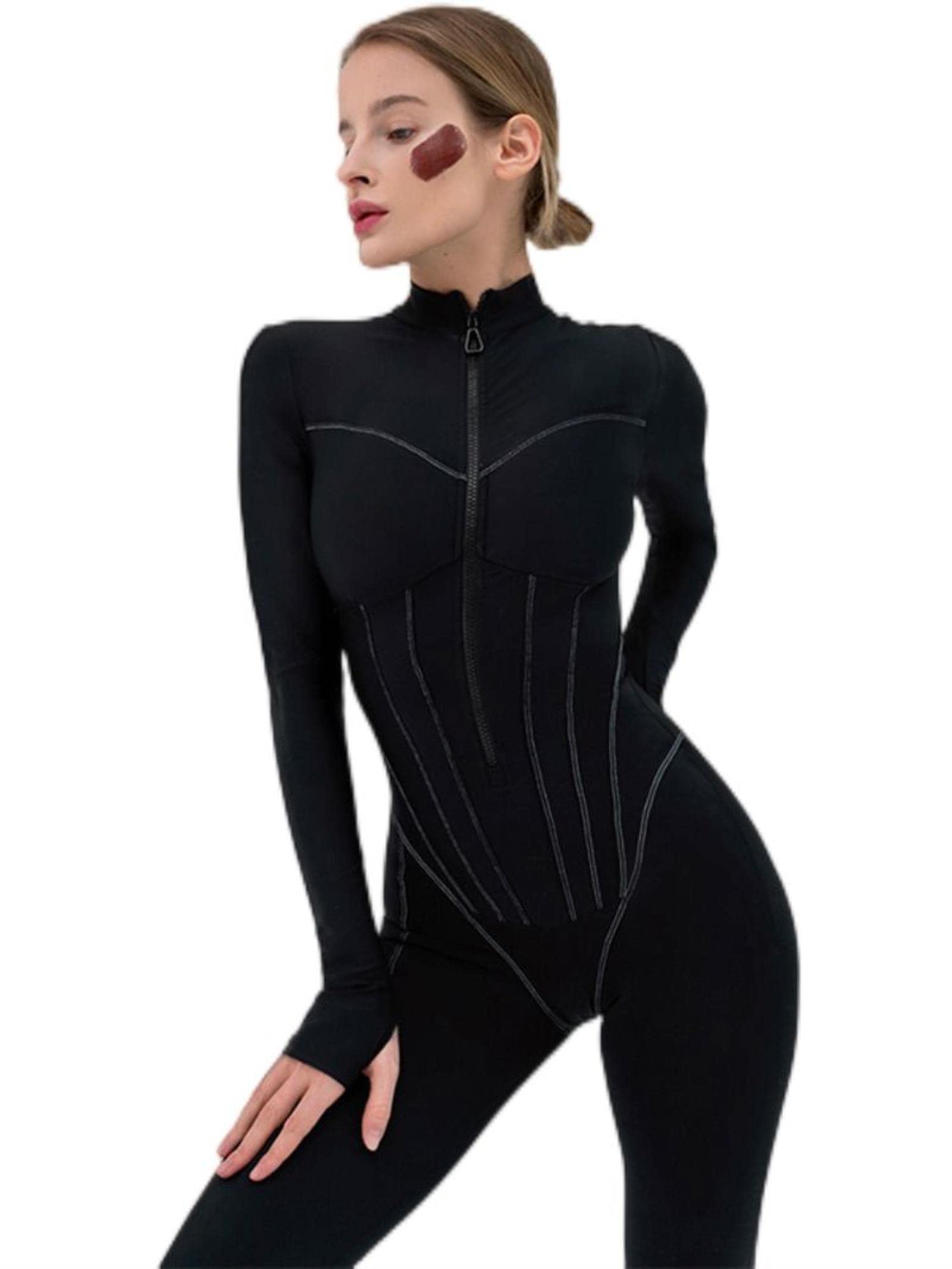 Tuta sportiva da donna classica con cappuccio, a maniche lunghe, per attività all'aria aperta, in vita elasticizzata, semplice per tutti i giorni, tuta da jogging, Lilla, XL