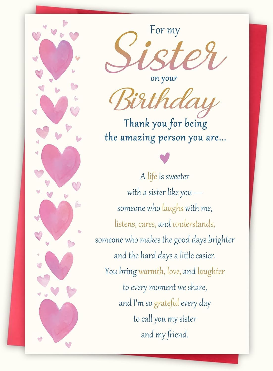 Happy Birthday Card for Sister Stepsisters Birthday Card from Dear Sister Heartwarming Birthday Gifts