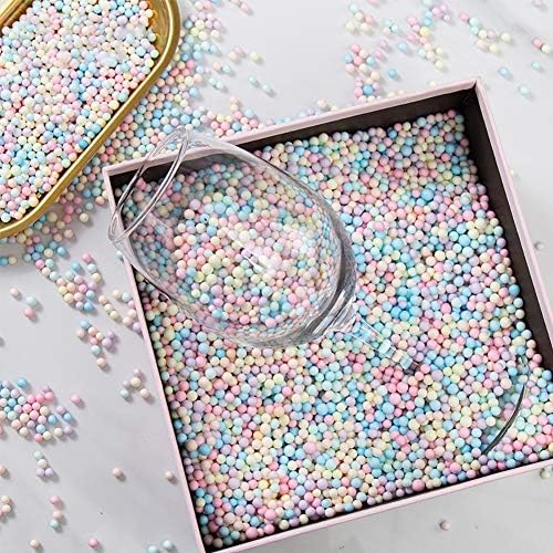 Mrinb Rainbow Foam Balls Beads Decorative Styrofoam Balls Gift Box Filler DIY Arts Crafts Wedding Party Decoration