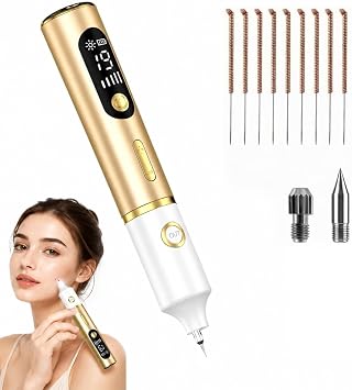 19-Speed Skin Tag Remover Pen, USB Rechargeable Plasma Pen with LED Display, Portable Mole Wart Corn Callus Removal Tool for Face Body