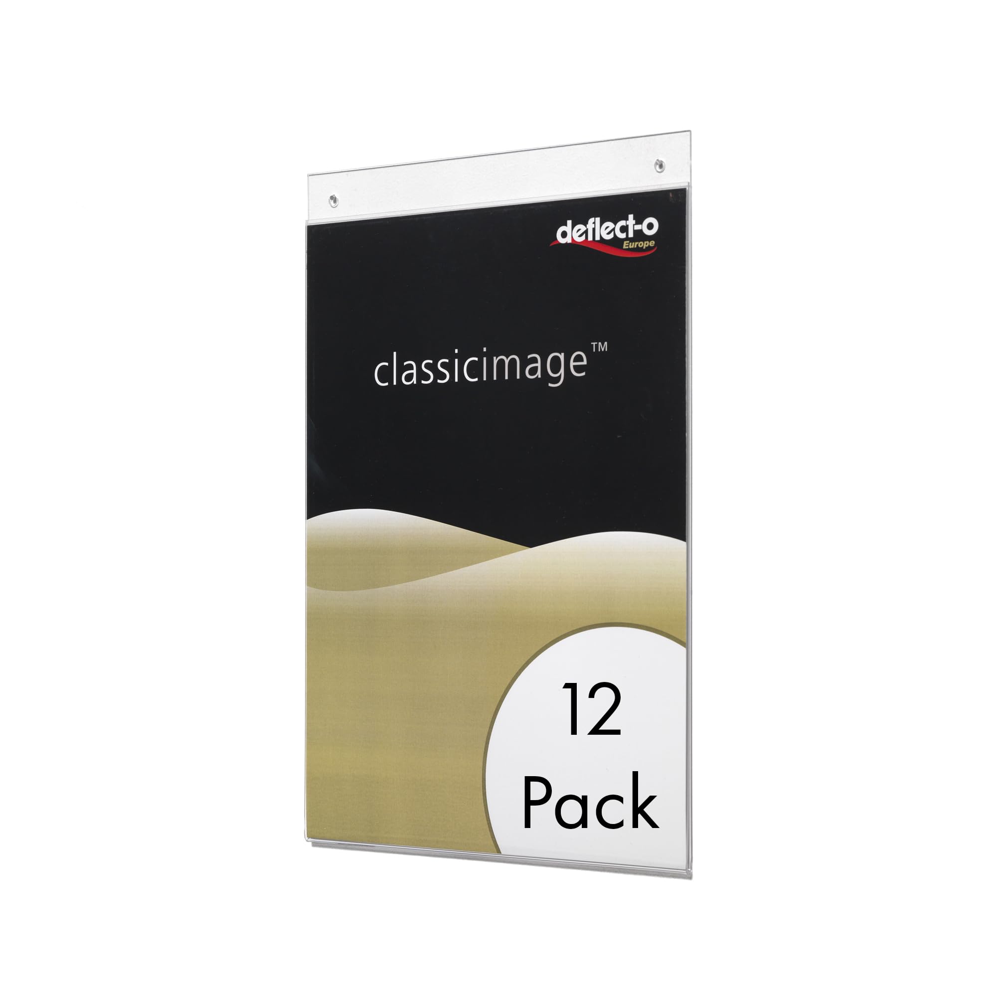 Deflecto A4 Portrait Wall Sign Holder - Document & Poster Display - Advertising Board - Pack of 12