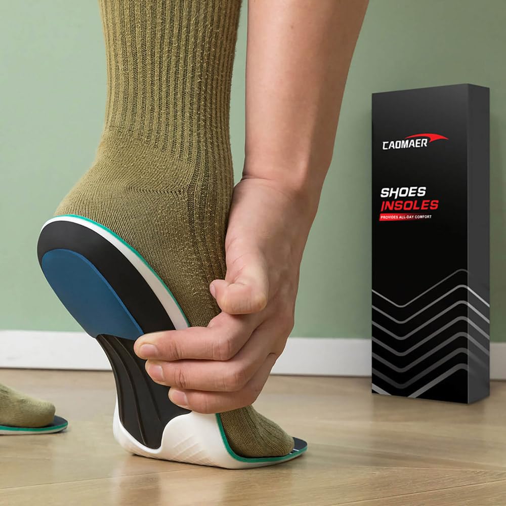 Plantillas de soporte de arco para hombres y mujeres, inserciones de gel de longitud completa para botas de trabajo de pie todo el día, deportes, correr, caminar