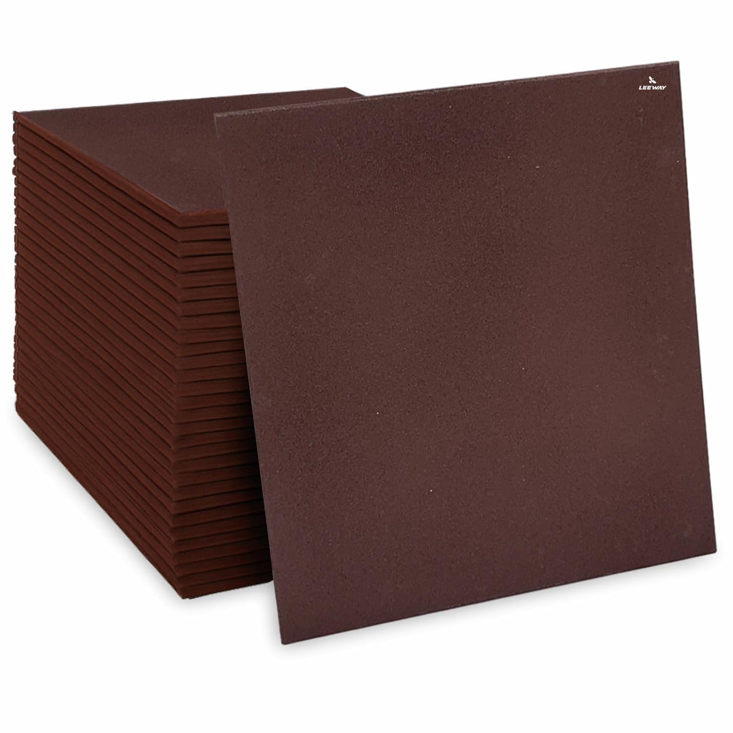 Leeway SBR Rubber Gym Flooring Tiles (10mm, 20"x20") | Heavy Duty, Anti Slip, Shock Absorbent Mats for Home Gym, Weightlifting, Cardio & Equipment Zones – Terracotta | Covers 2.77 SqFt